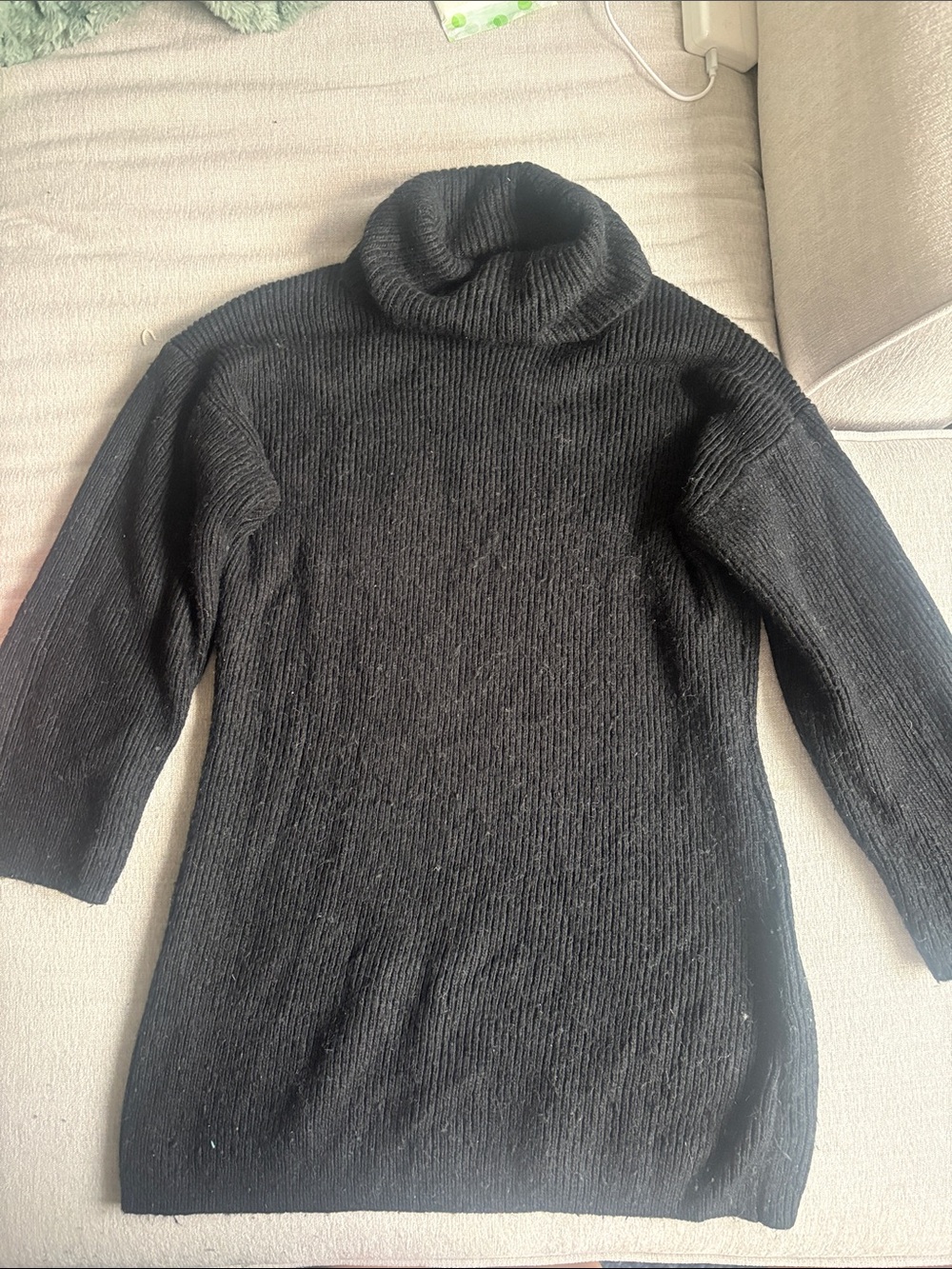 Black Turtleneck Ribbed Women’s Sweater/Mini Sweater Dress